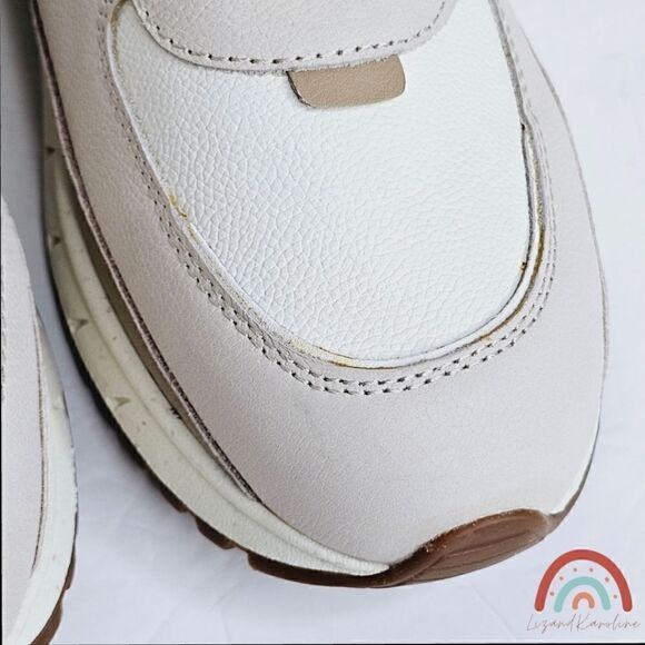 New! Madewell Kickoff Trainer Sneakers Leather Antique Cream Platform Shoes - Picture 14 of 16